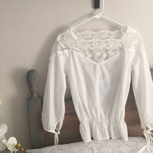 NWOT White lace top